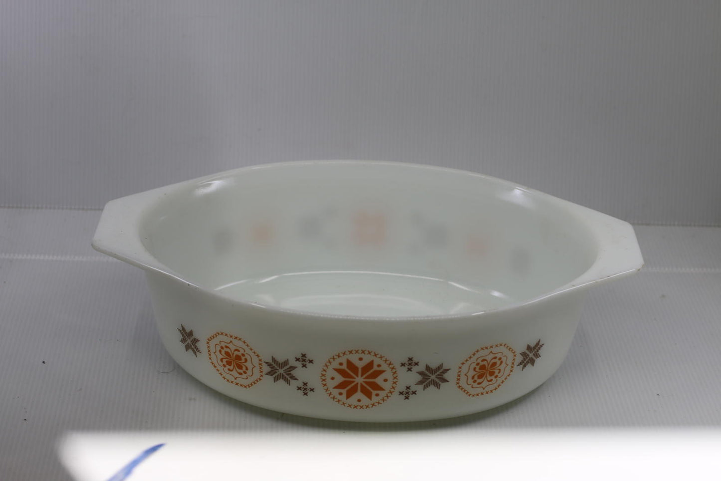 Vintage Pyrex #045 2 1/2 Qt Town & Country Pattern Oval Casserole Dish *No Lid*