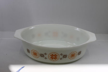 Vintage Pyrex #045 2 1/2 Qt Town & Country Pattern Oval Casserole Dish *No Lid*