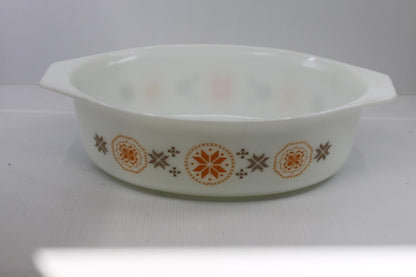 Vintage Pyrex #045 2 1/2 Qt Town & Country Pattern Oval Casserole Dish *No Lid*