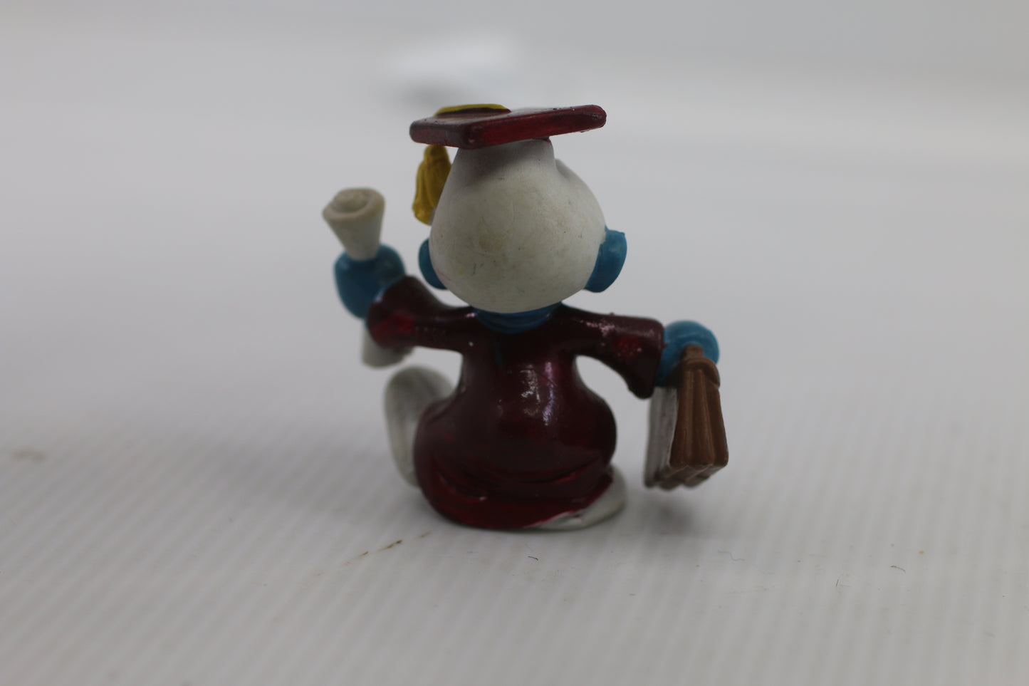 PEYO SCHLEICH VTG 1981 SMURFS # 20130 BROWN GRADUATE SMURF PVC FIGURINE #2
