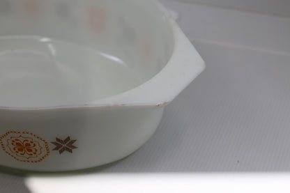 Vintage Pyrex #045 2 1/2 Qt Town & Country Pattern Oval Casserole Dish *No Lid*