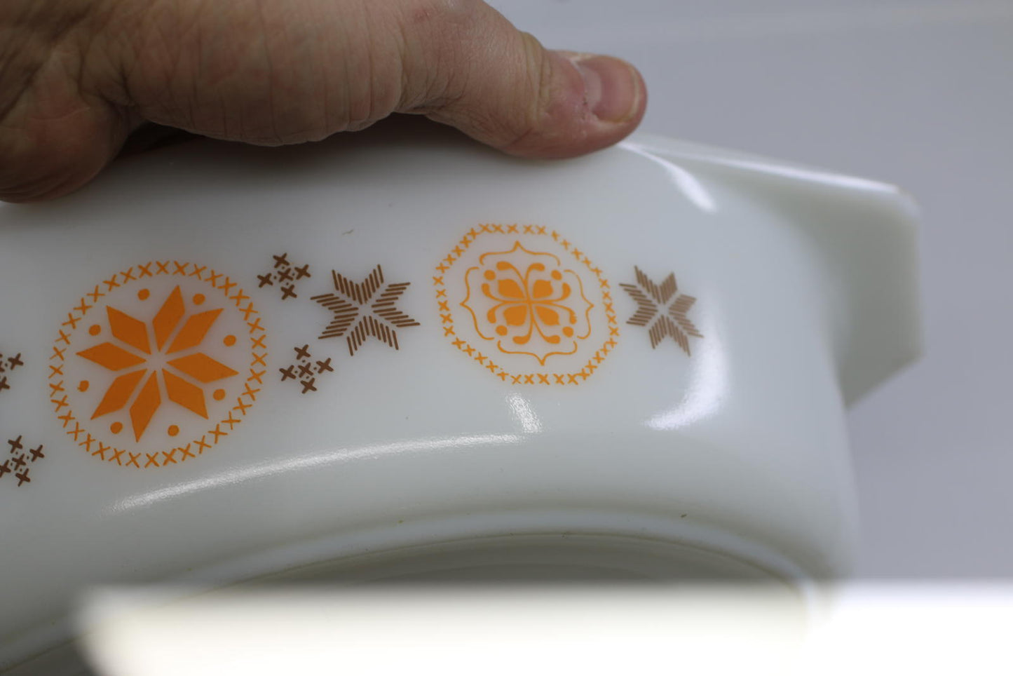 Vintage Pyrex #045 2 1/2 Qt Town & Country Pattern Oval Casserole Dish *No Lid*