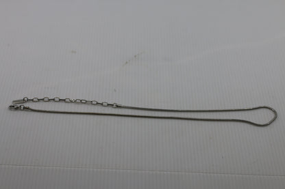 Vintage SPOUTNIK Silver Tone Snake Chain Necklace w/ Extender – Minimalist Retro Jewelry