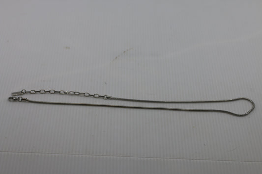 Vintage SPOUTNIK Silver Tone Snake Chain Necklace w/ Extender – Minimalist Retro Jewelry