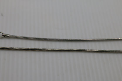 Vintage SPOUTNIK Silver Tone Snake Chain Necklace w/ Extender – Minimalist Retro Jewelry