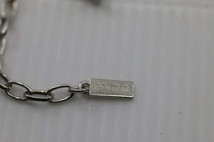 Vintage SPOUTNIK Silver Tone Snake Chain Necklace w/ Extender – Minimalist Retro Jewelry