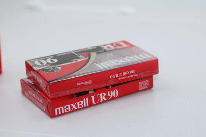 3x MAXELL UR 90 Minute Blank AUDIO CASSETTE TAPE Normal Bias New Sealed