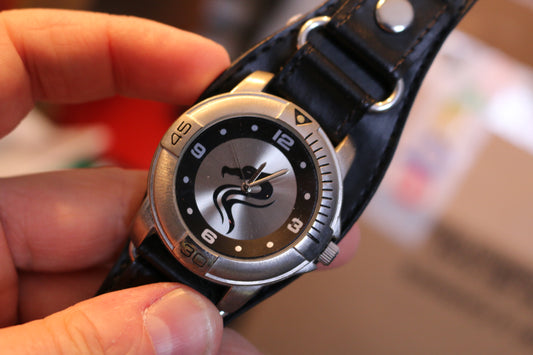 Watch Leather Strap With A Dragon Logo