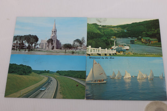 Vintage Postcard Lot Canada & USA 1960s–1970s Handwritten & Postmarked (4 pcs)