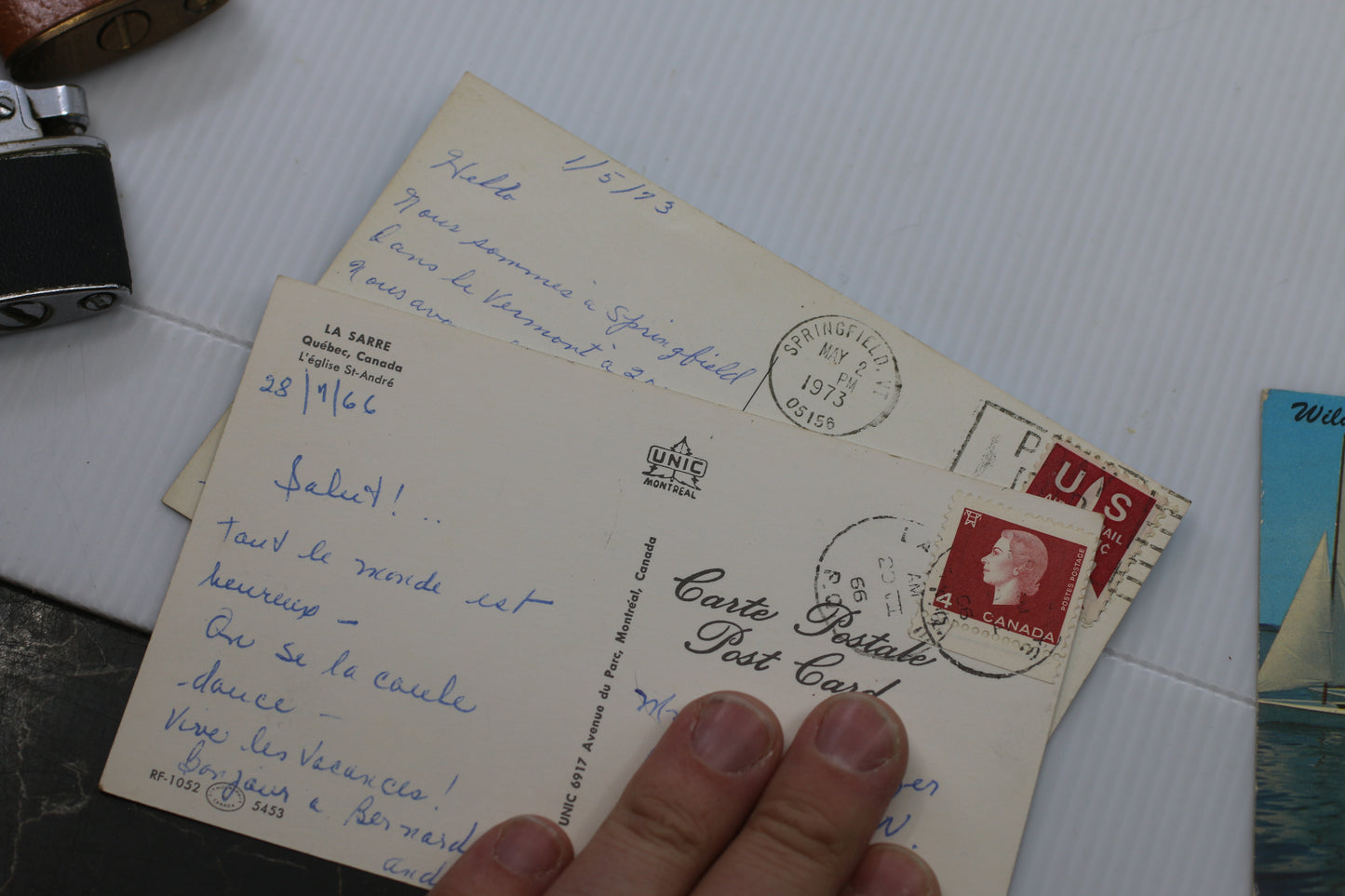 Vintage Postcard Lot Canada & USA 1960s–1970s Handwritten & Postmarked (4 pcs)