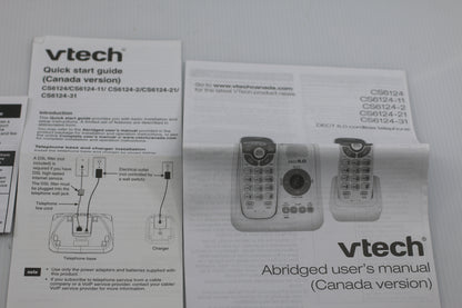 VTech CS6124 Cordless Phone Manuals Lot – Quick Start & User Guide (Canada)