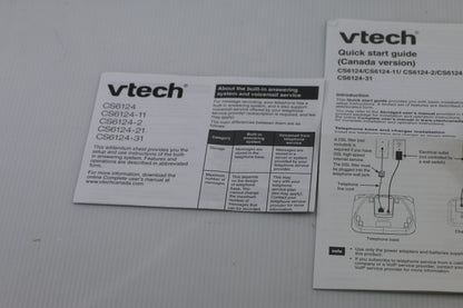 VTech CS6124 Cordless Phone Manuals Lot – Quick Start & User Guide (Canada)