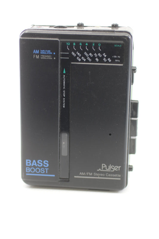 Pulser AM/FM Stereo Cassette Player Bass Boost Vintage Portable Walkman