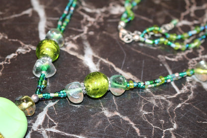 Vintage style handmade Green Necklace