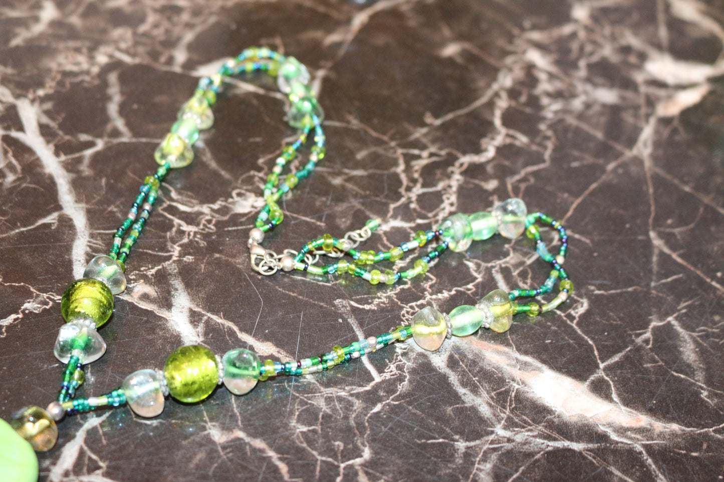 Vintage style handmade Green Necklace