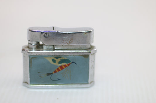Vintage Colibri Lighter West Germany Enamel Fly Fishing Lure Patina 1950s