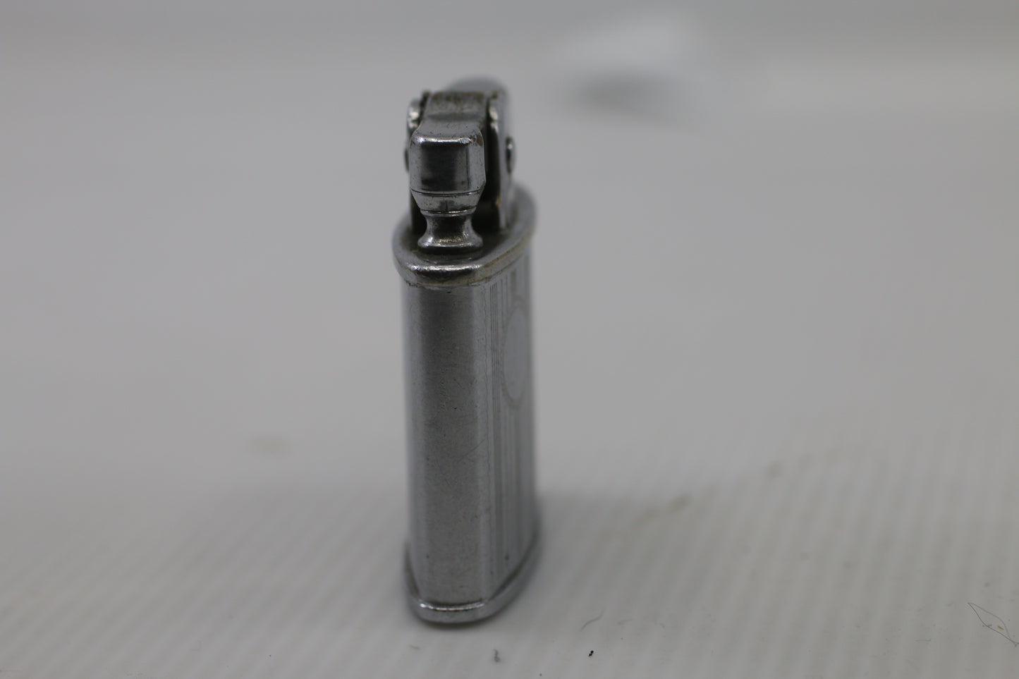 Vintage Ronson Petrol Lighter Silver Tone Vertical Ribbed Case – Made in England