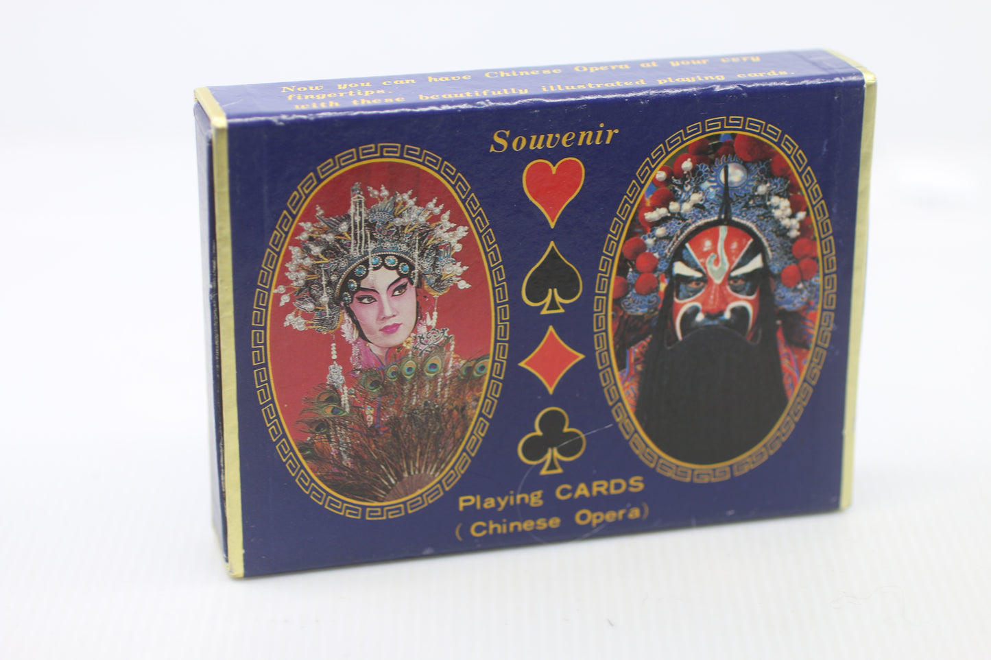 Vintage Chinese Opera Souvenir Playing Cards Set w Box Booklet Plastic Coated