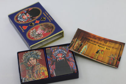 Vintage Chinese Opera Souvenir Playing Cards Set w Box Booklet Plastic Coated