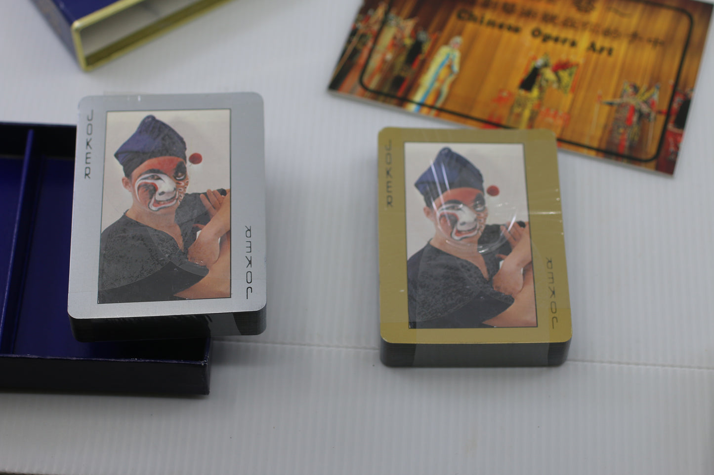 Vintage Chinese Opera Souvenir Playing Cards Set w Box Booklet Plastic Coated