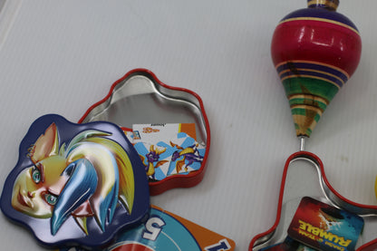 Mixed Toy Lot – Wooden Spinning Top, Fidget Spinner, Kids Slap Bracelet DIY