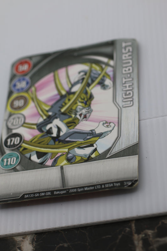 BAKUGAN Battle Brawler "LIGHT-BURST" Metal Gate Card 3/48 BA135-GA-SM-GBL 2008