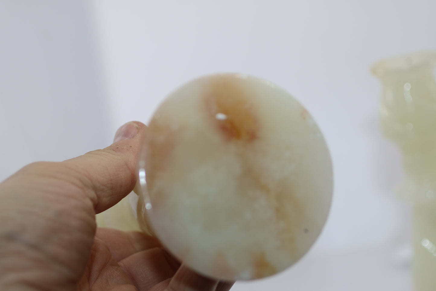 Vintage Green Onyx Stone Candlesticks Pair Hand Turned Marble Candle Holders