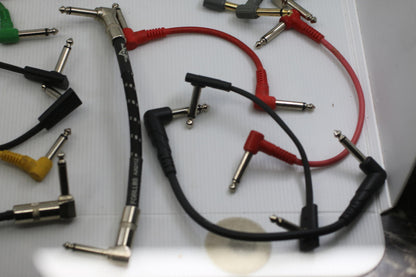 Huge Lot Guitar Patch Cables 1/4" TS Fender Hosa Right Angle Pedalboard