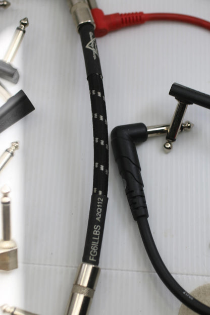 Huge Lot Guitar Patch Cables 1/4" TS Fender Hosa Right Angle Pedalboard