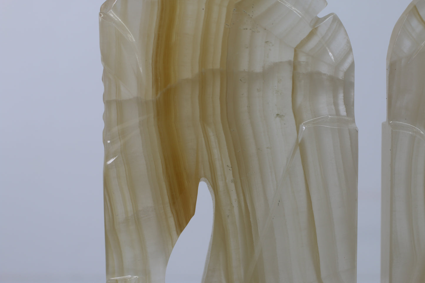 Vintage 1970s Onyx Horse Head Bookends Pair Hand Carved Marble Alabaster 11"