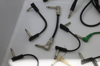 Huge Lot Guitar Patch Cables 1/4" TS Fender Hosa Right Angle Pedalboard