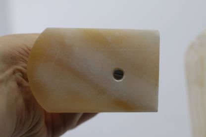 Vintage 1970s Onyx Horse Head Bookends Pair Hand Carved Marble Alabaster 11"