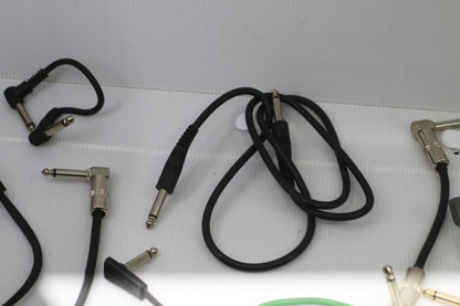 Huge Lot Guitar Patch Cables 1/4" TS Fender Hosa Right Angle Pedalboard