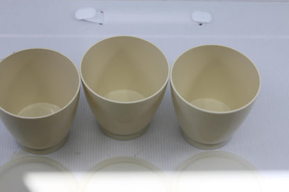 Beige Plastic Storage Vintage Tupperware Canisters w/Lids Replacement Set 3 USA