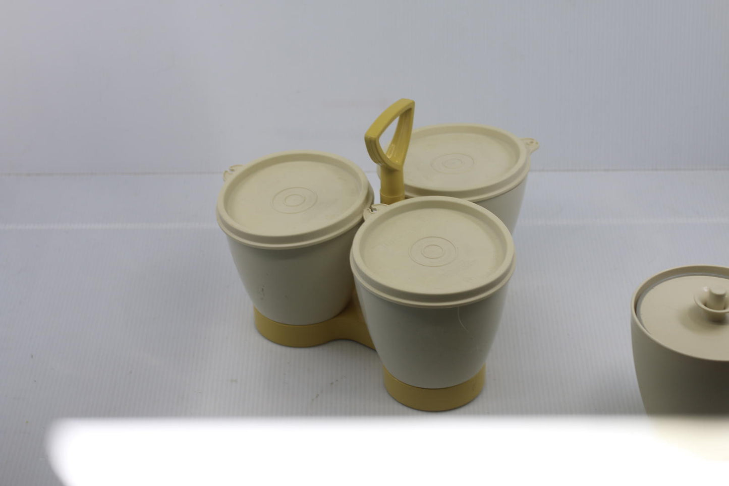 Vintage Tupperware Canister Set w/ Carry Caddy Avocado 1970s USA