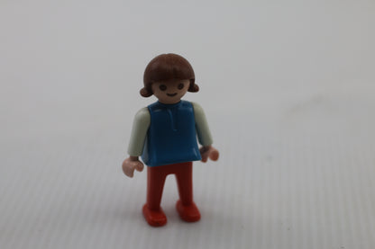 Playmobil (3205) child vintage - girl sweater blue & white red pants