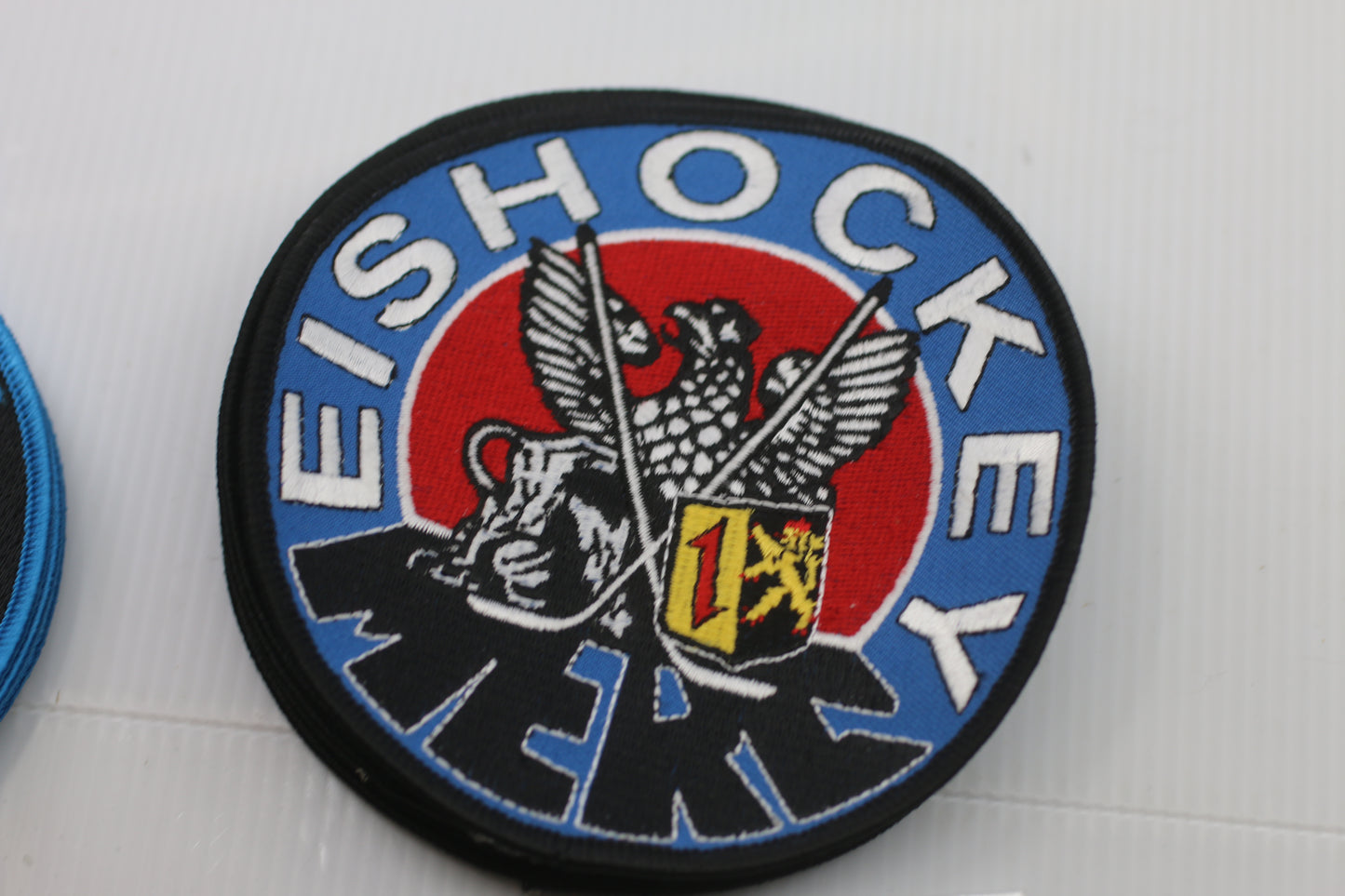 Vintage Eis Hockey Embroidered Patch Round German Ice Hockey Eagle Crest