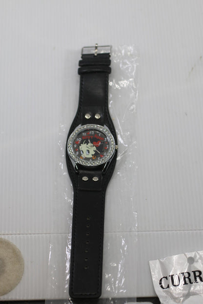 King betty boop w/ diamond color style Stones watch black