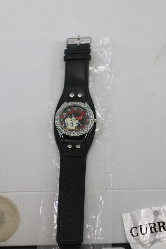 King betty boop w/ diamond color style Stones watch black