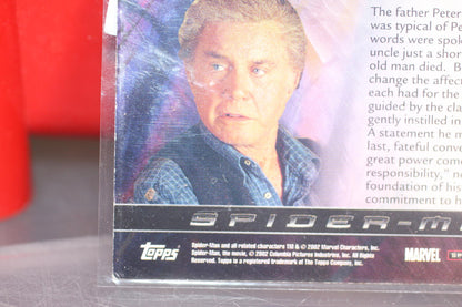 Vintage Spider-man Movie  tobey maguire 2002 #06 Uncle Ben Trading Card