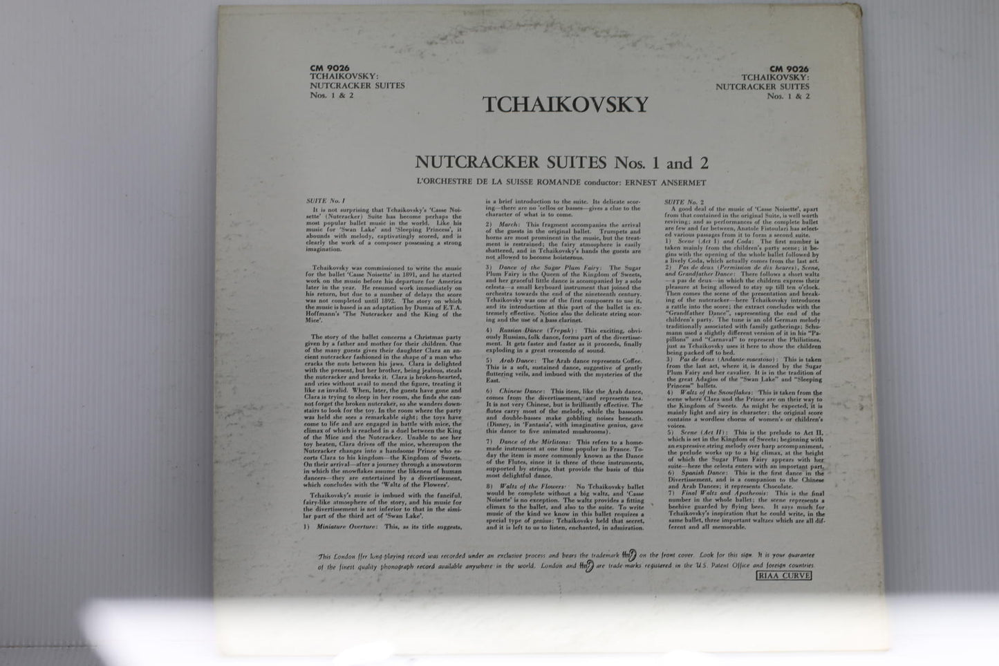 Tchaikovsky Nutcracker Suites Nos. 1 and 2 Vinyl Record