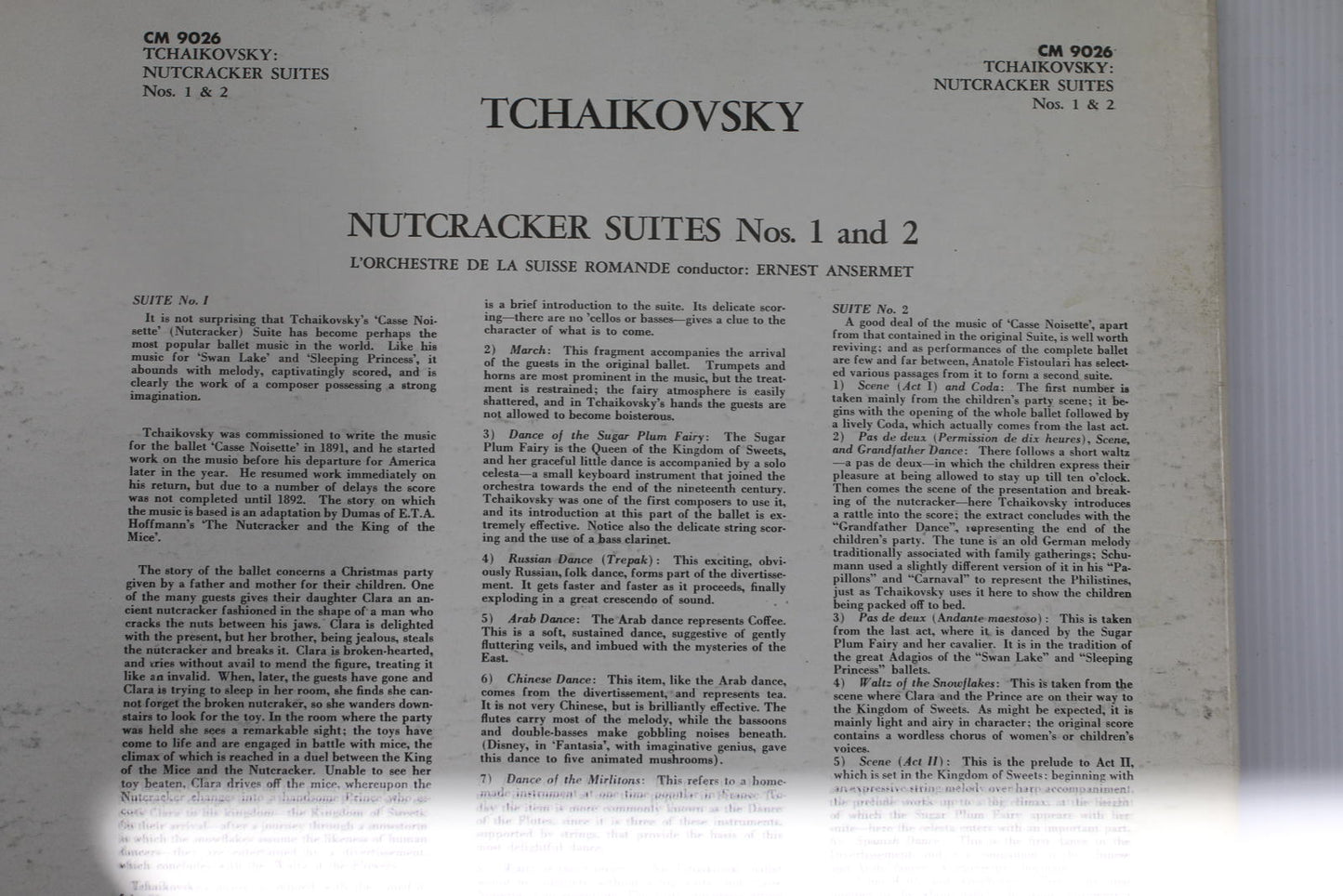 Tchaikovsky Nutcracker Suites Nos. 1 and 2 Vinyl Record