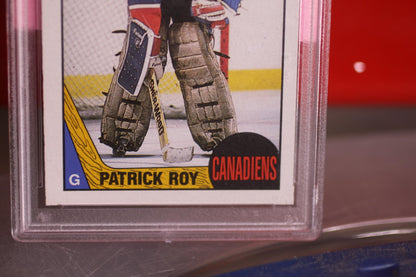 1987 O-Pee-Chee Patrick Roy Hockey Card #163 PSA 8.5 NM-MT+