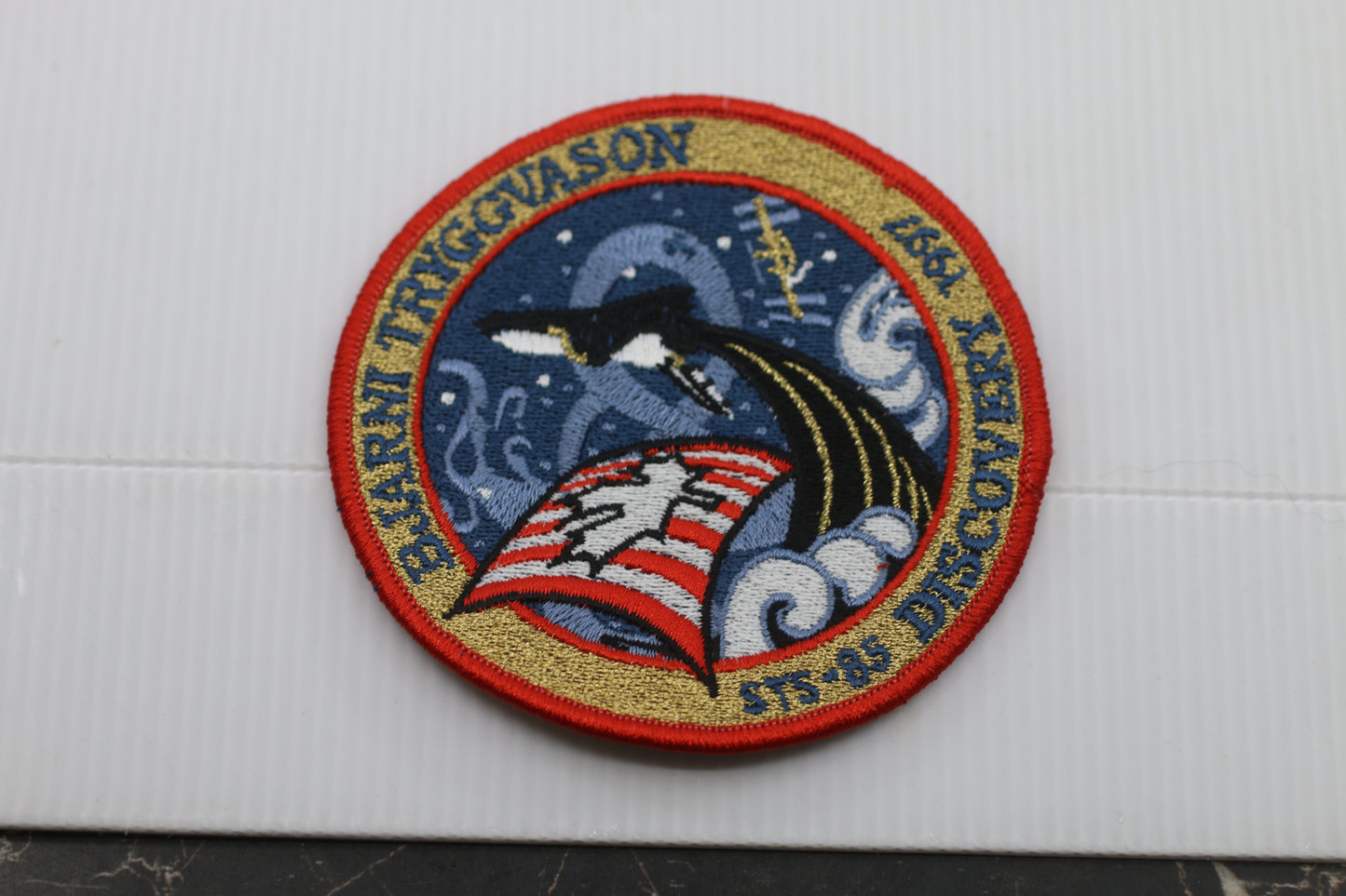 STS-85 Space Shuttle Discovery Mission Patch – Bjarni Tryggvason – NASA 1997