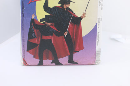 McCalls P389 Adult Zorro Costumes Sewing Pattern Size Large 46-48