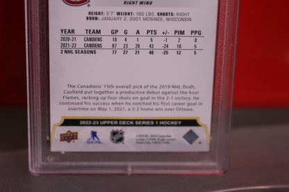 2022 Upper Deck Cole Caufield Debut Dates Hockey Card PSA 7 NM #DD18