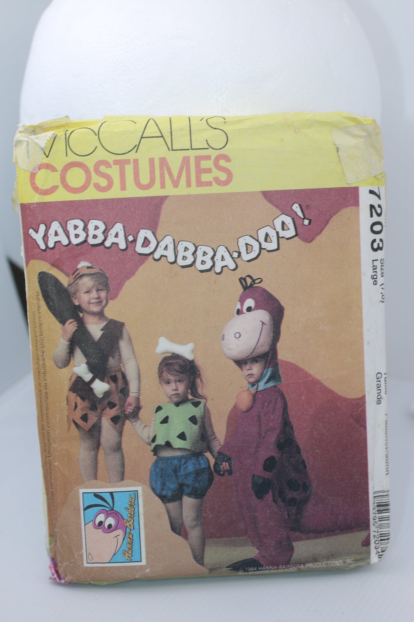 McCall's Children's Flintstones Costumes Pattern 7203 Size Large 7-8