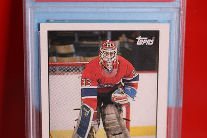 1987 Topps Patrick Roy Hockey Goaler Card #163 PSA 8 NM-MT Graded rare