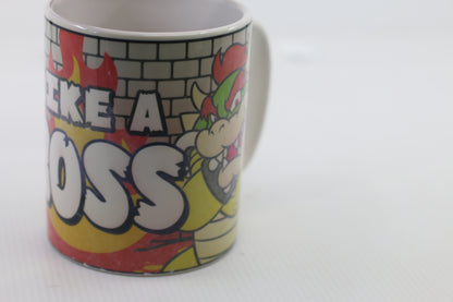 Super Mario Bros Bowser Like A Boss 11 oz Mug used - Official Nintendo Licensed