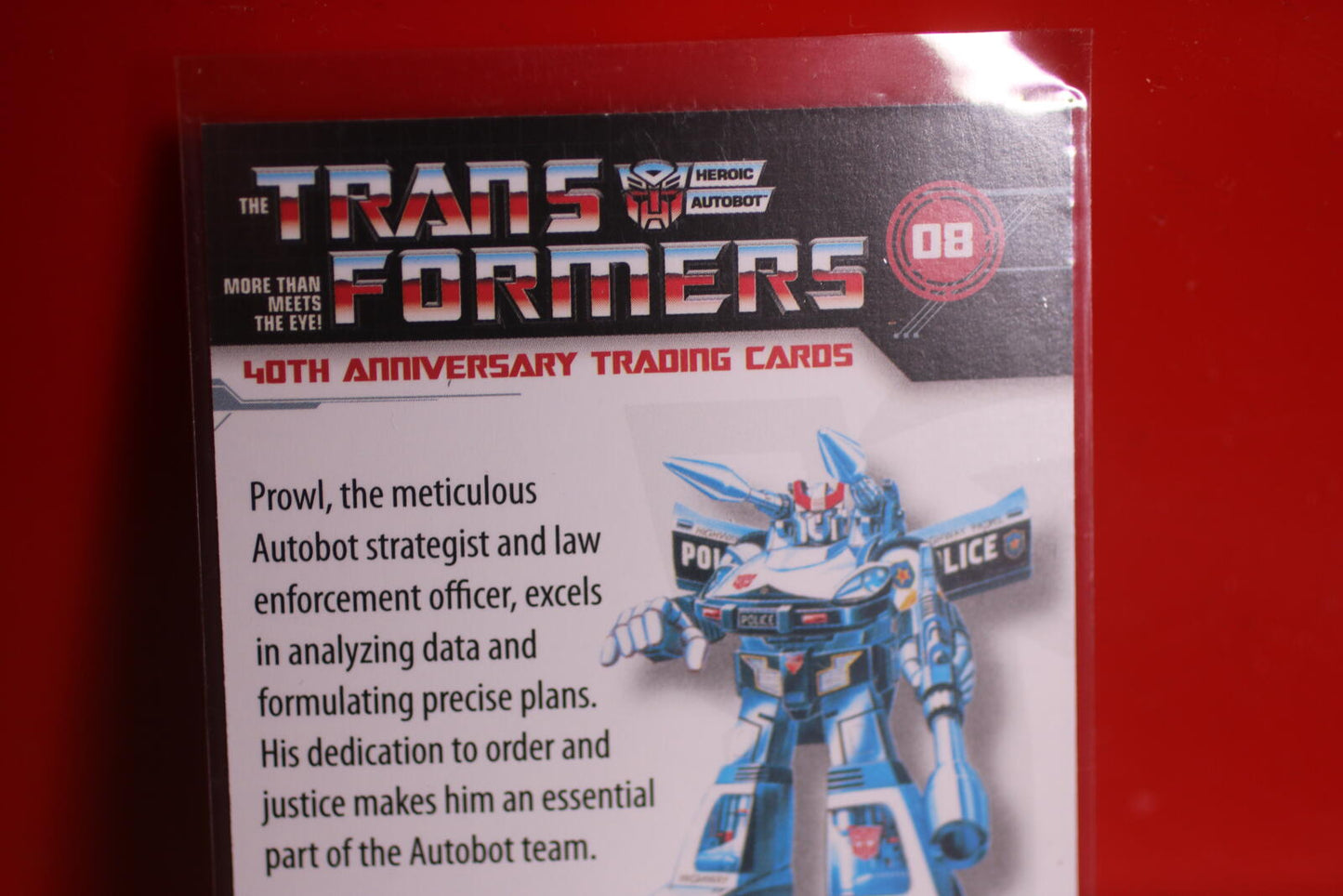 Transformers 40th Anniversary Trading Card - Prowl Robot Mode 2024 dYNAMITE